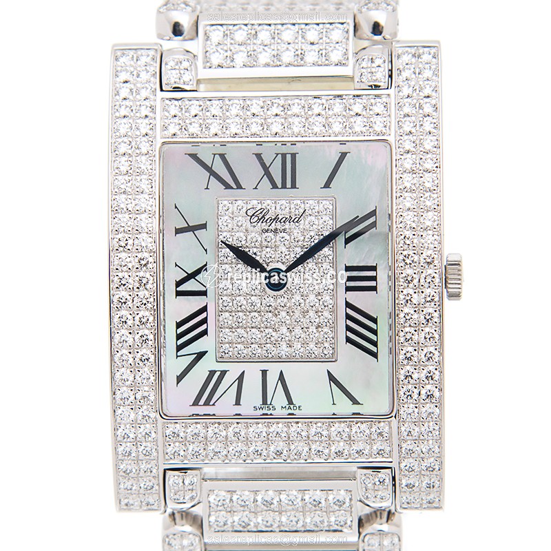 Chopard 143483-1002 Women's Quartz 18kt White Gold - Diamond Dial - Silver Strap